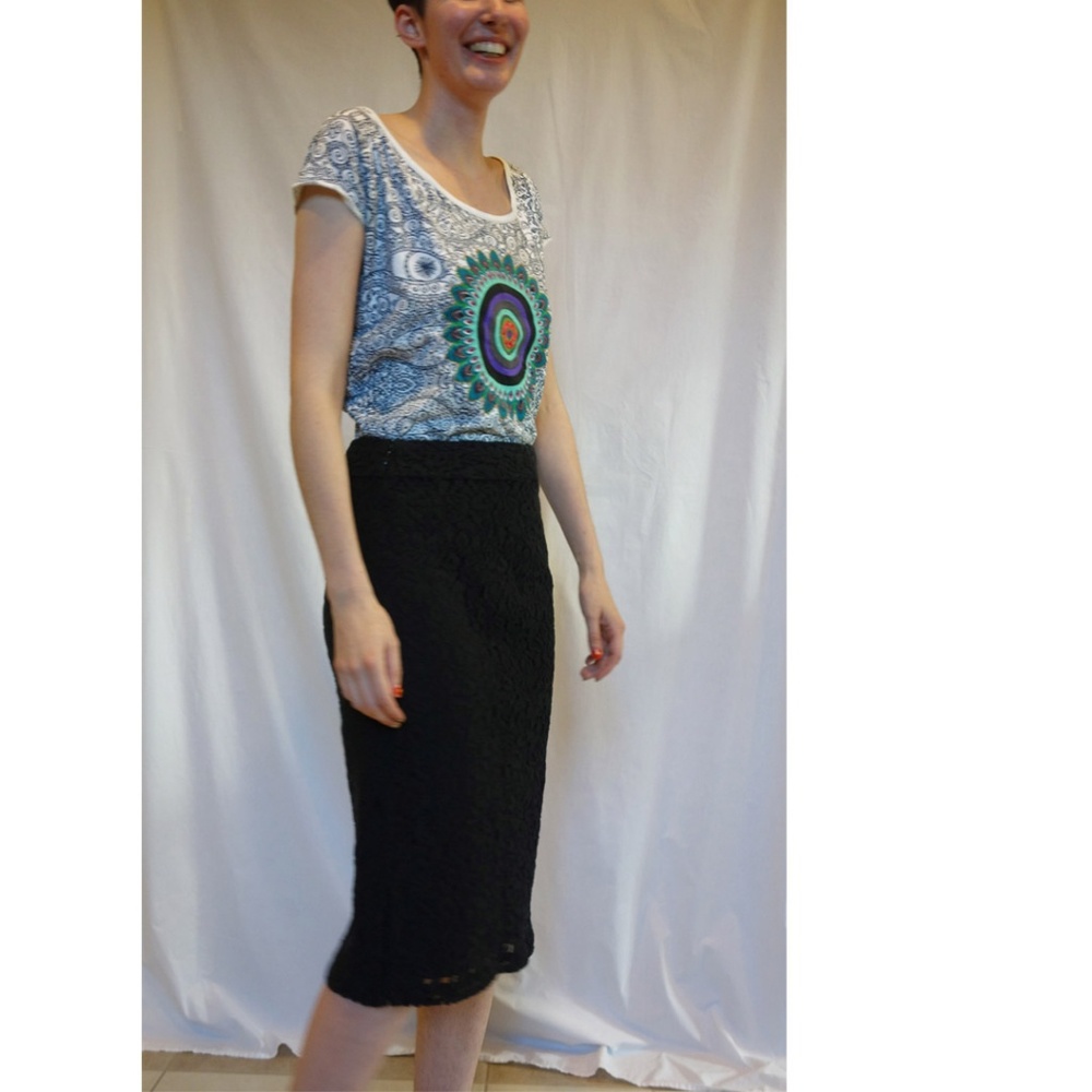 Black lace skirt